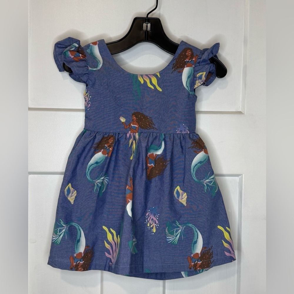 NWT Girls' Disney The Little Mermaid Ariel Empire Waist Dress - Light Blue‎ 12M
